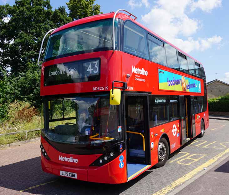 Metroline BYD DD ADL Enviro400EV BDE2619